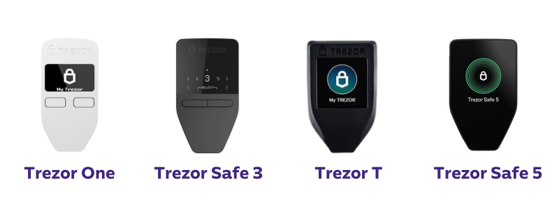 4 modely z rodiny Trezor